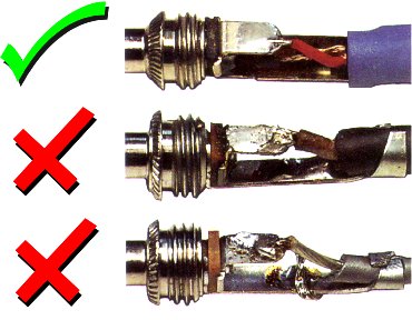 image showing examples of good bad and terrible solder joints