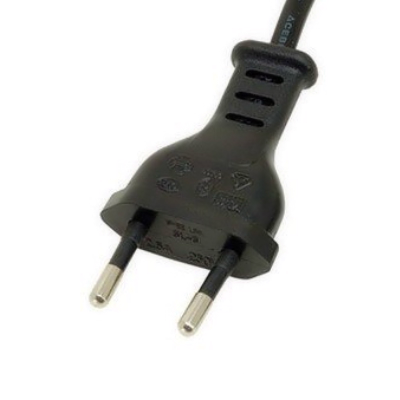 Power Cord - US 2 Pin Plug to C7 Lead Figure of Eight Fig 8 Cable 2m